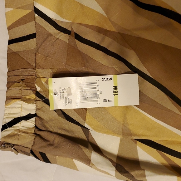 KASPER Printed Plus Size A-line Maxi Skirt 18W Yellow Gold NWT - Picture 2 of 6